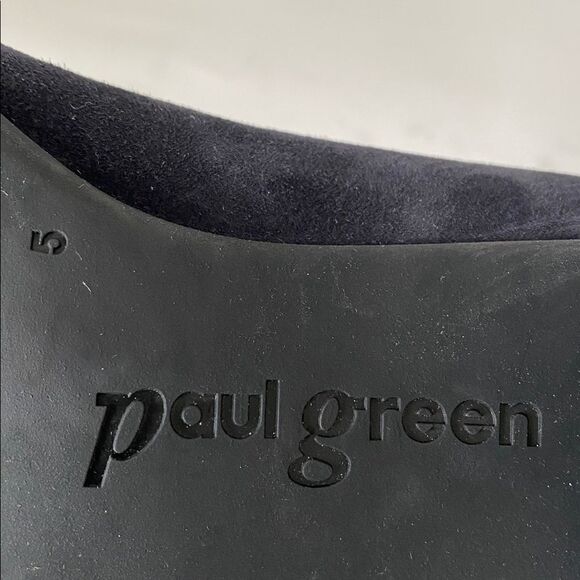 Paul Green Navy Suede Black Patent Cap Block Heel Pumps US size 7.5 Preppy - Picture 9 of 12